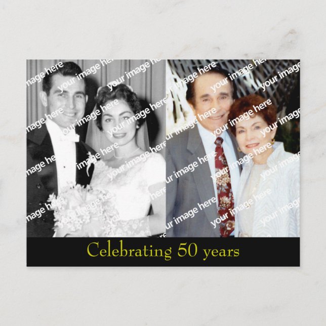 Carte postale pour l'anniversaire de mariage d'or (Devant)