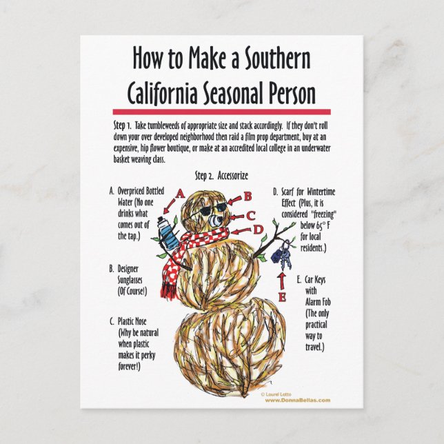 Carte postale pour les personnes saisonnières du s (Devant)