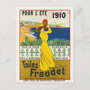 Carte Postale Pour l'ete. Toiles Fraudet Poster vintage 1910