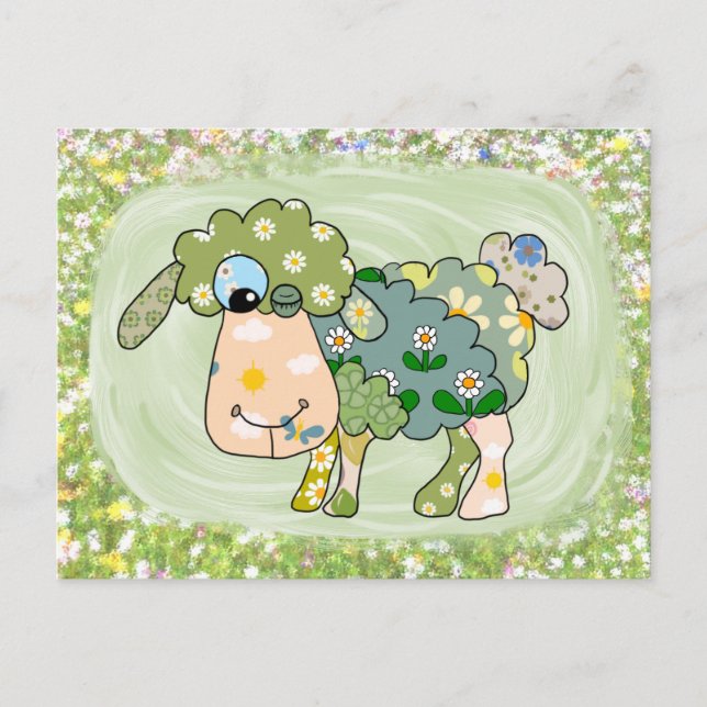 Carte postale pour mouton coloré (Devant)