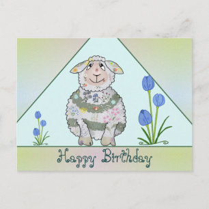 Carte postale pour mouton coloré
