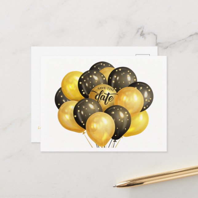 Carte postale pour réserver la date toutes occasio (Devant/Arrière en situation)