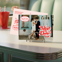 Carte postale pour sauvegarder la date du dîner ré