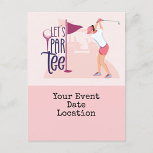 Carte Postale Pour sauver la date femme golfer