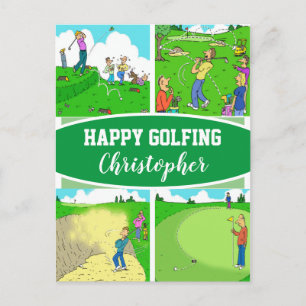 Carte Postale Pour un golfeur ou joueur de golf Message de golf