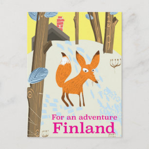 Carte Postale Pour une affiche de voyage rétro Finlande d'aventu