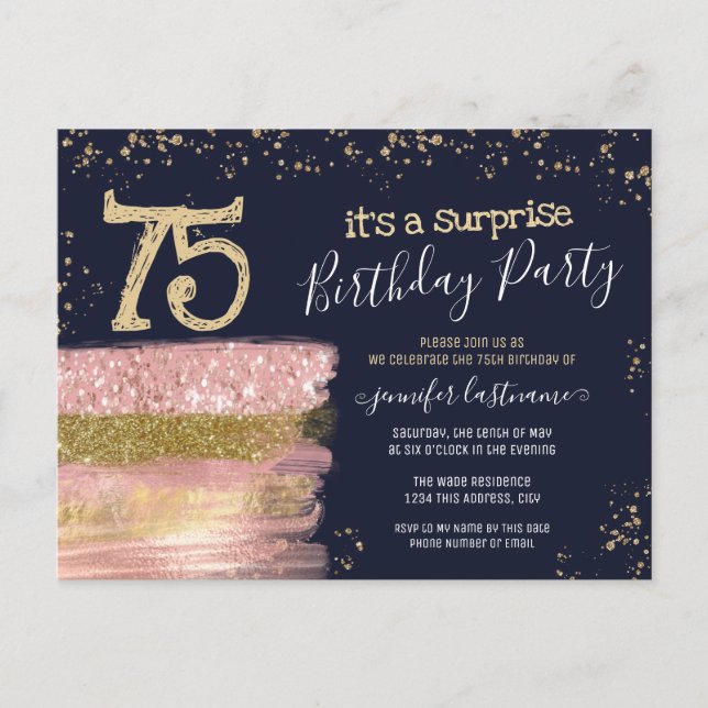 Carte postale pour une fête surprise d'anniversair (Devant)