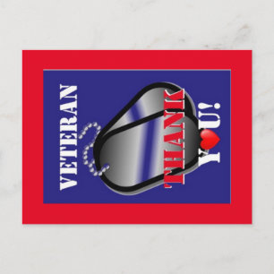 Carte postale pour vétérans Merci