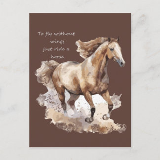 Carte Postale Pour voler sans ailes il suffit de faire un cheval