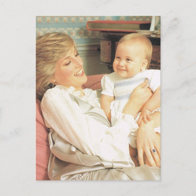 Carte Postale Pourcentage vintage, Diana et Prince William (Devant)
