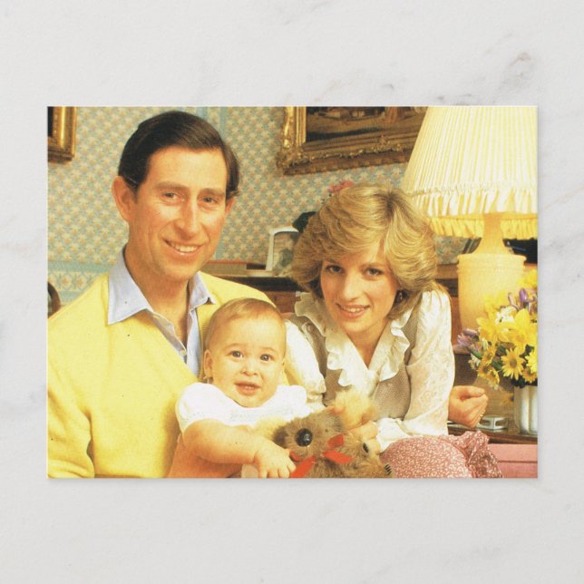 Carte Postale Pourcentage vintage, Prince Charles, Diana, Willia (Devant)