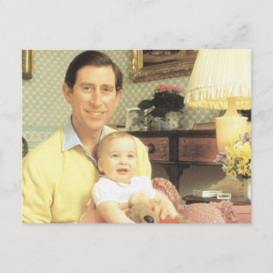 Carte Postale Pourcentage vintage, Prince Charles et William