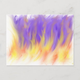 Carte Postale Pourcentage Violet Orange Flames Art Moderne Chrét