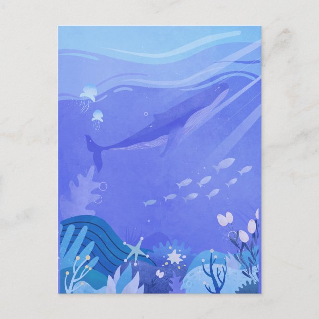 Carte Postale Pourpre sous les créatures marines (Devant)