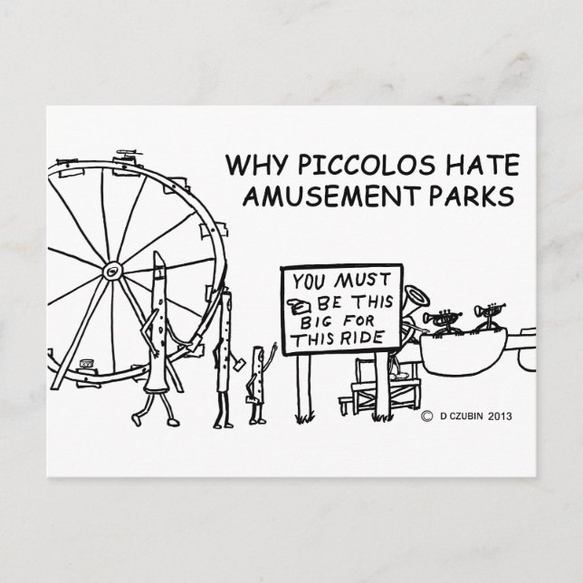 Carte Postale Pourquoi Piccolos déteste les parcs d'attractions (Devant)
