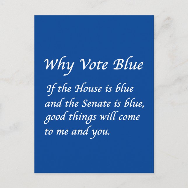 Carte Postale Pourquoi voter bleu en 2026 (Devant)