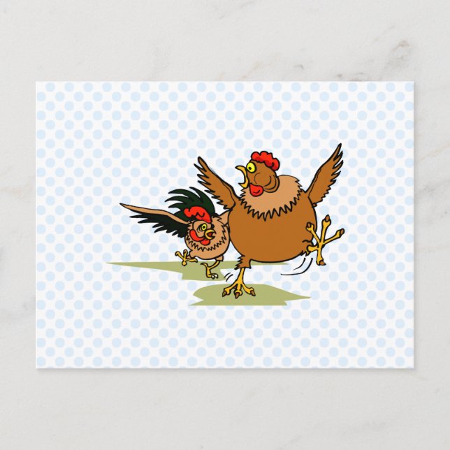 Carte Postale Poursuivre les poulets (Devant)