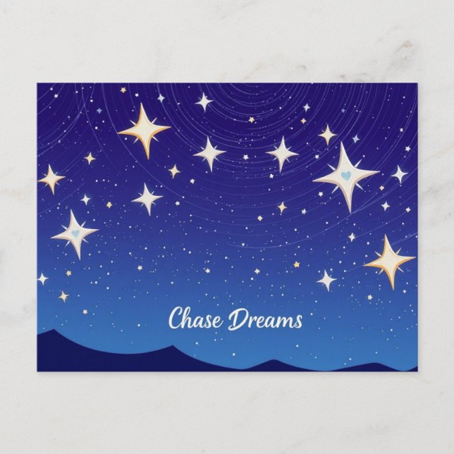 Carte Postale Poursuivre les rêves étoile (Devant)