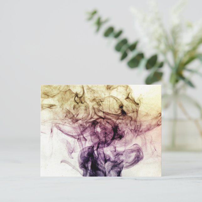 Carte Postale Poussière fumée marron violet Abstrait (Debout devant)
