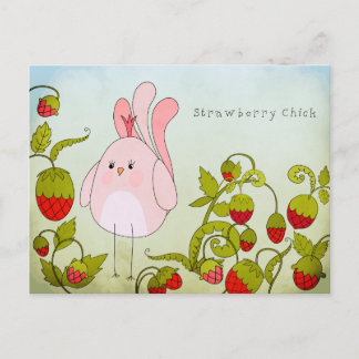 Carte Postale Poussin de fraise