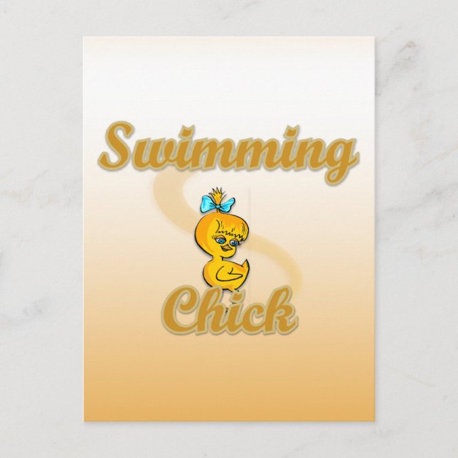Carte Postale Poussin de natation (Devant)