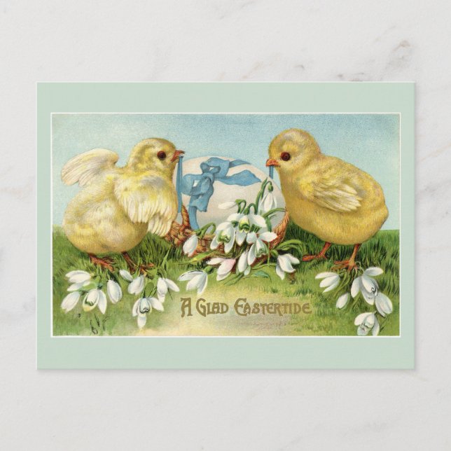 Carte Postale Poussins de Pâques vintage (Devant)