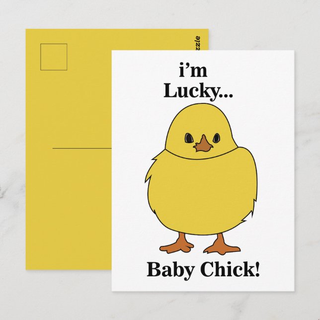 Carte Postale Poussins j'ai de la chance bébé Poussin (Devant / Derrière)