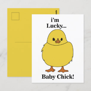 Carte Postale Poussins Je suis Lucky Baby Chick
