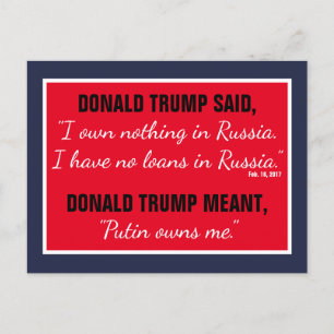 Carte Postale Poutine doit Trump à la politique du président rus