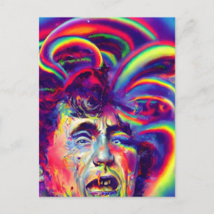 Carte postale Poutine et ses pensées arc-en-ciel