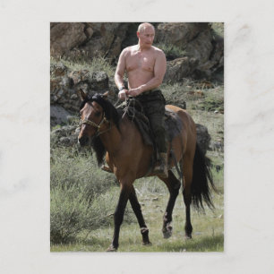 Carte Postale Poutine intrépide à cheval