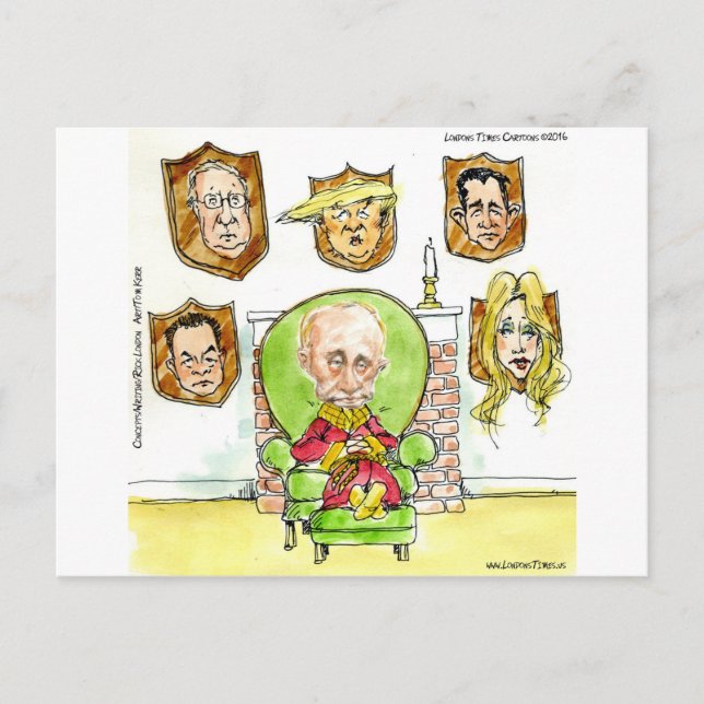 Carte Postale Poutine le chasseur obtient pas mon président Trum (Devant)