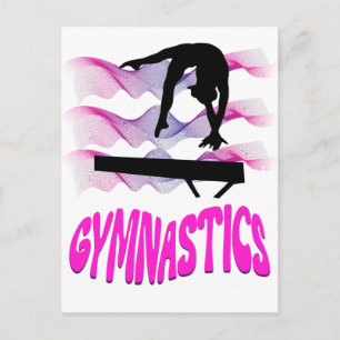 Carte Postale Poutre d'équilibre rose et violet de gymnastique