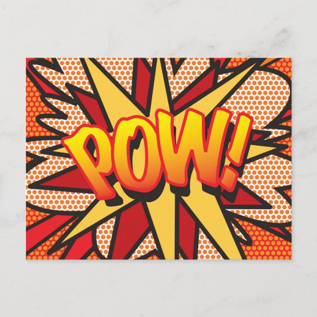 Carte Postale POW Fun Retro Comédie livre Pop Art (Devant)