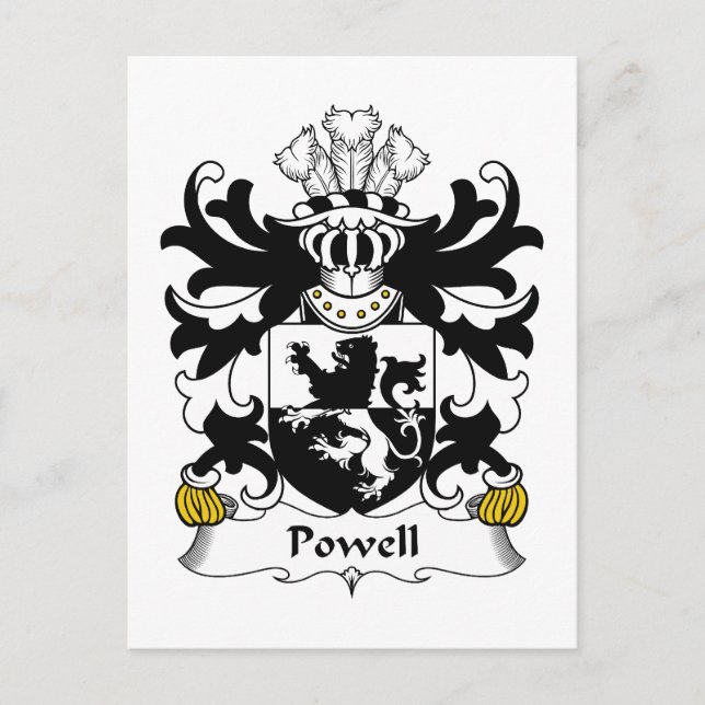 Carte Postale Powell Family Crest (Devant)
