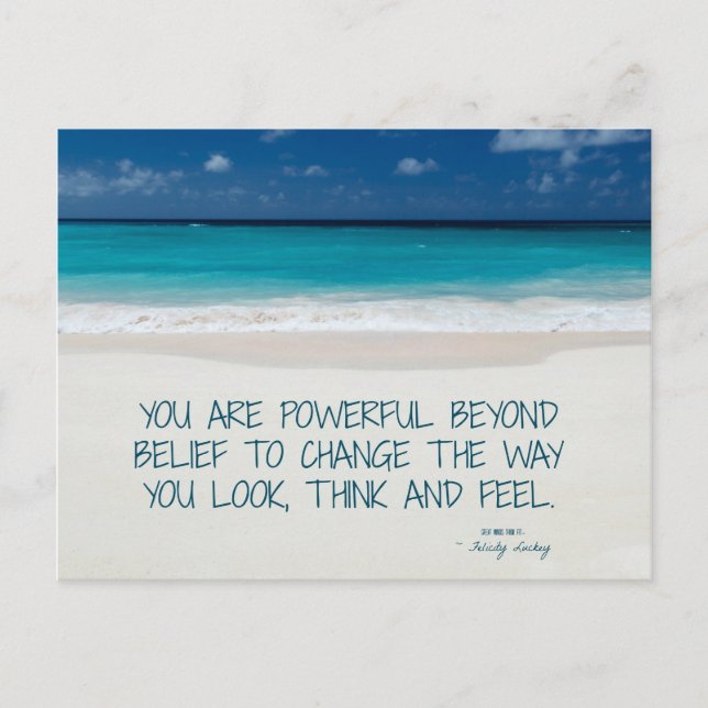 Carte postale Power Beyond Belief Beach Fitness (Devant)