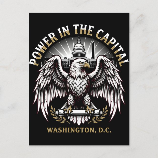 Carte Postale Power in the Capital Washington DC Bald Eagle Art (Devant)