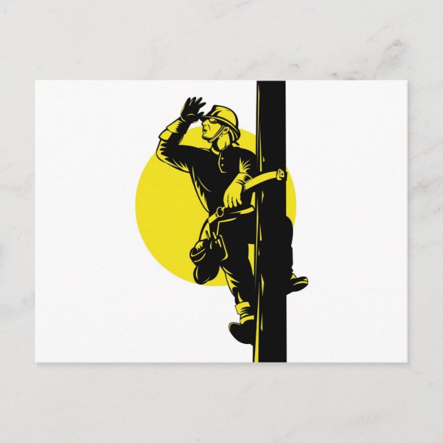 Carte Postale Power Lineman Electrician (Devant)