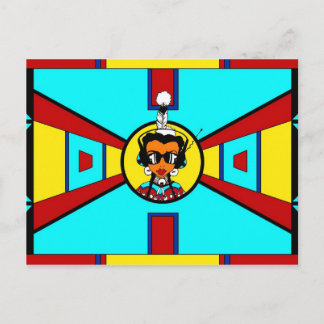 Carte Postale Powwow Girl - Conception de perles