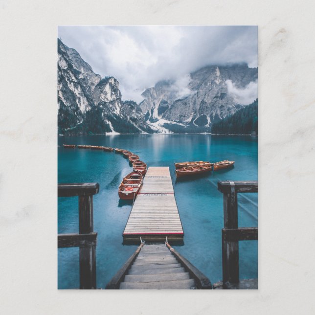 CARTE POSTALE PRAGSER WILDSEE (LAKE PRAGS), SOUTH TYROL, ITALY (Devant)