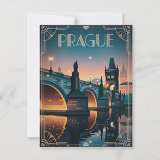 Carte Postale Prague art déco vintage
