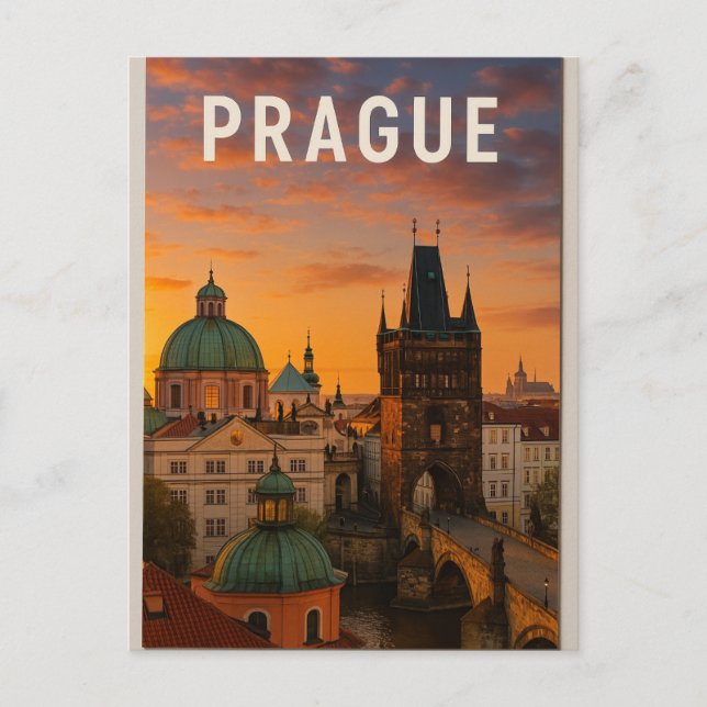 Carte Postale Prague – La Ville aux Cent Flèches (Devant)