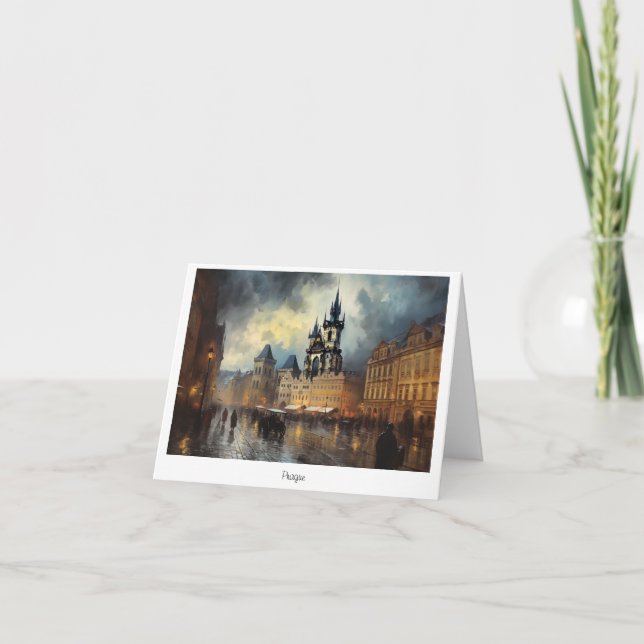 Carte postale Prague nuit en République Tchèque (Devant)