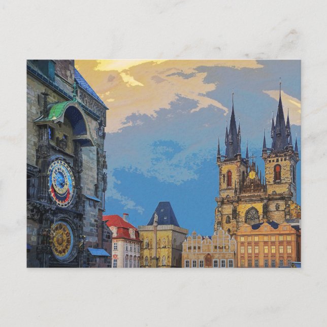 Carte Postale Prague Propre Ville Astronomique Horloge Architect (Devant)