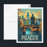 Carte Postale Prague Tchèque Vintage Lieu de Voyage célèbre<br><div class="desc">Prague Tchèque Vintage Lieu de Voyage célèbre</div>
