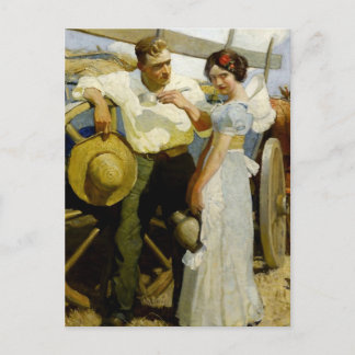 Carte Postale « Prairie Couple et Chariot » par NC Wyeth