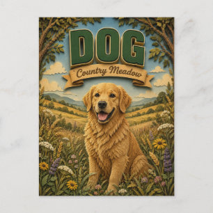 Carte Postale Prairie de campagne canine POPCUT