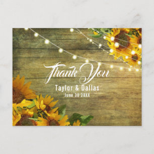 Carte Postale Prairie de Tournesols   Conception Florale Rustiqu