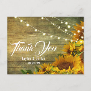 Carte Postale Prairie de Tournesols Conception Florale Rustiqu