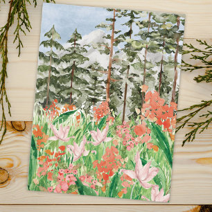 Carte Postale Prairie Florale de Fleurs Sauvages à l'Aquarelle